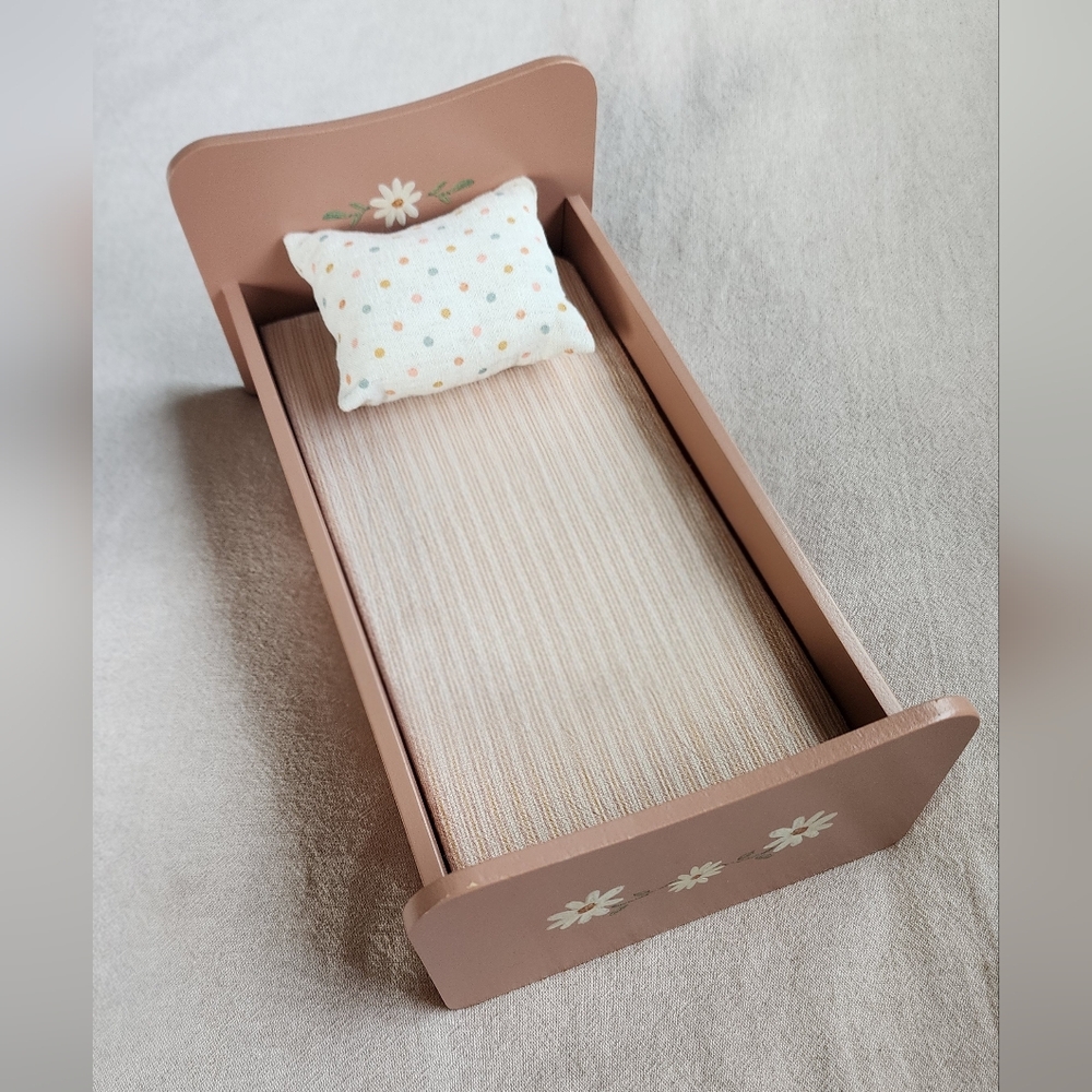 Maileg Wooden Doll Bed with Pillow